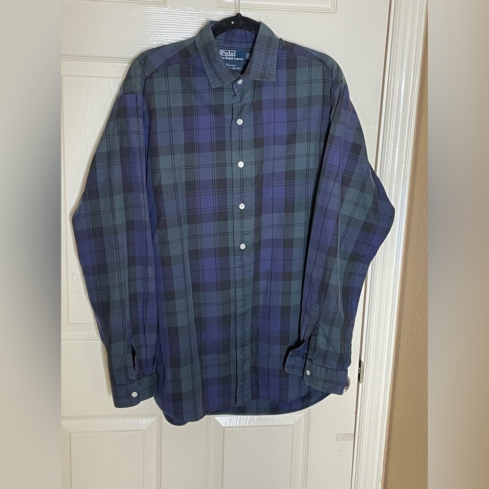 Polo Ralph Lauren Plaid Button Down Size Medium Vintage - Picture 6 of 11